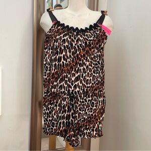NWT leopard print Betsy Johnson romper size medium.